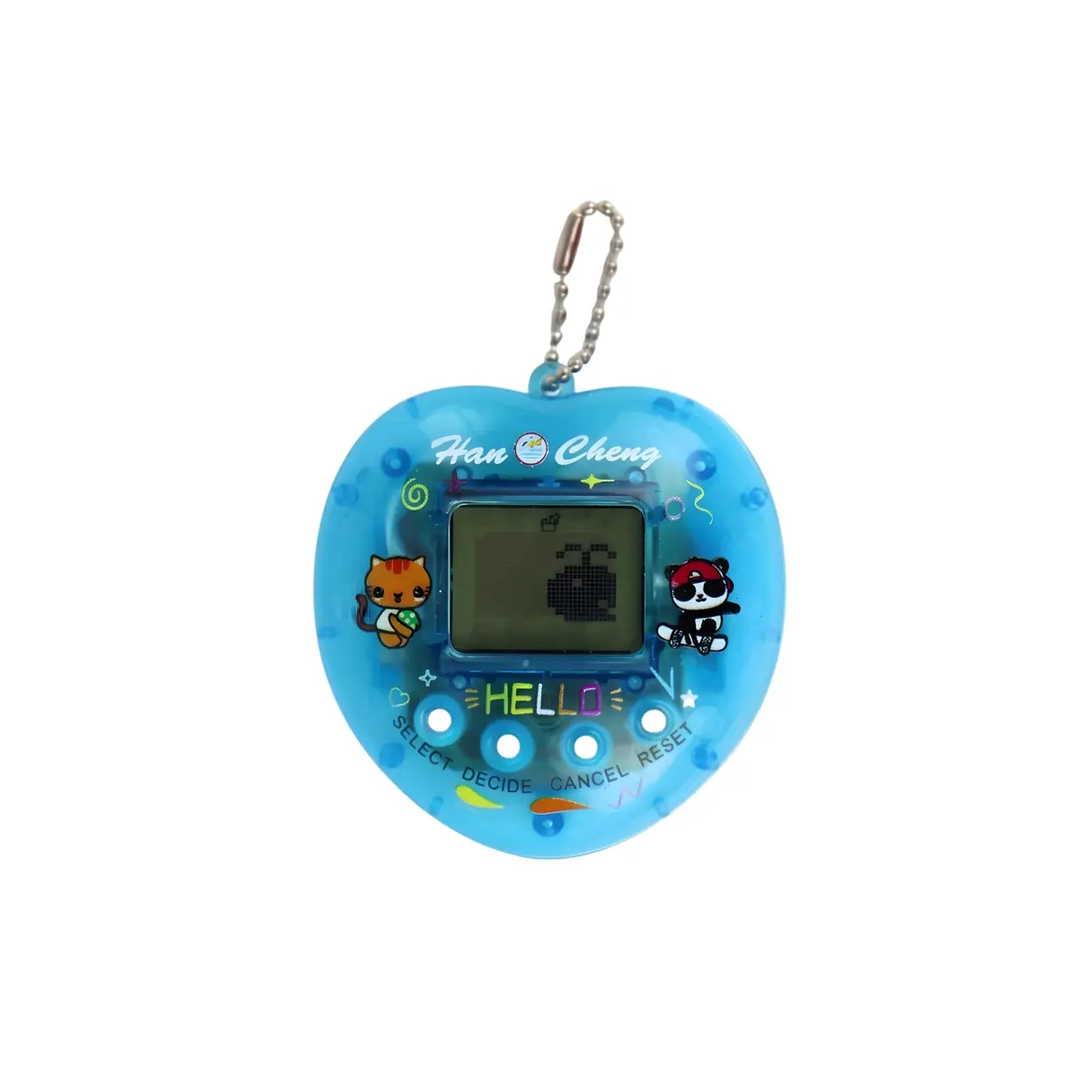 Bichinho Virtual Eletrônico Infantil com Cordão - Pet Digital Portátil Jogo Retrô Anos 90 para Crianças 3+ Anos - 168 em 1 - Azul