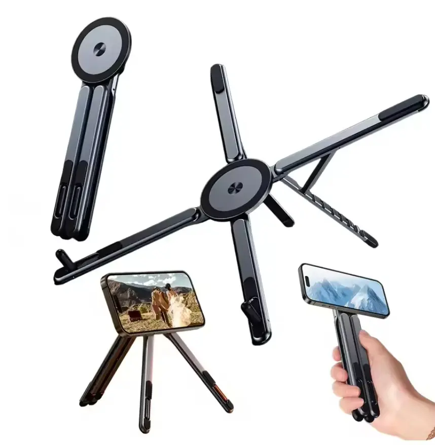 Suporte magnético multifuncional para telefone, tripé dobrável portátil para iphone, ipad, tablet e laptop - 1