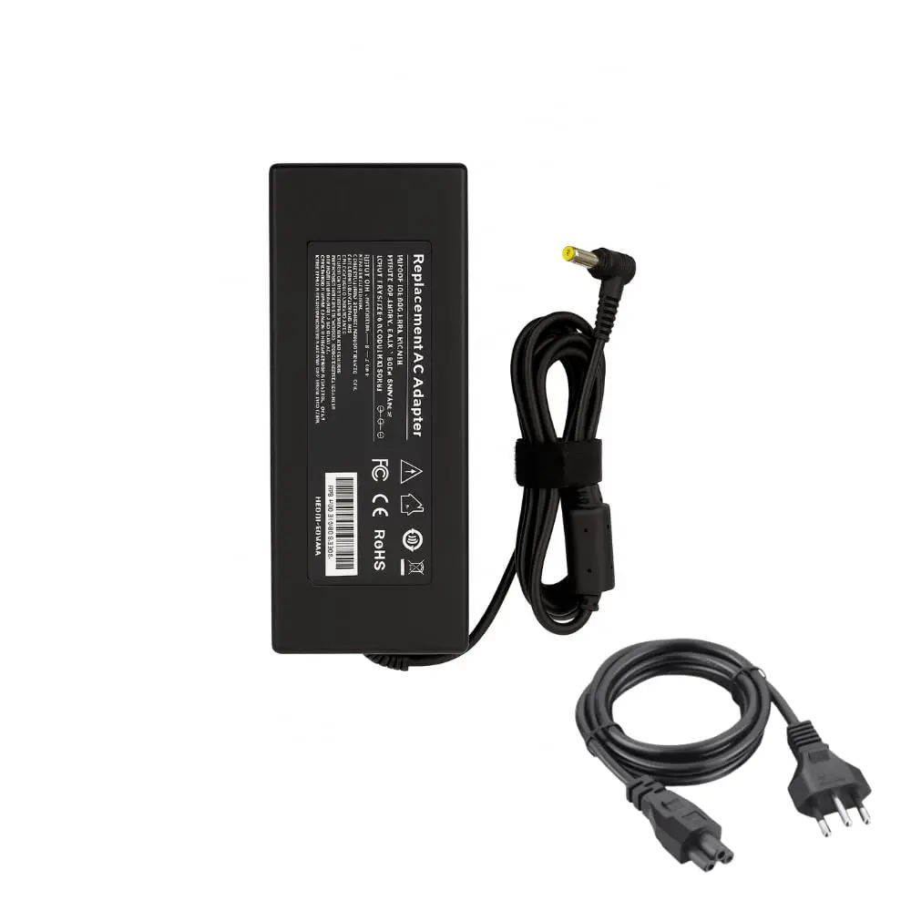 Fonte Carregador Para Notebook Gamer Acer 135w de Potência 19V 7.1A Pino 5.5x1.7mm Compatível com Aspire Nitro 5 Predator Helios 300, referência PA-1131-16, com cabo de força, bivolt