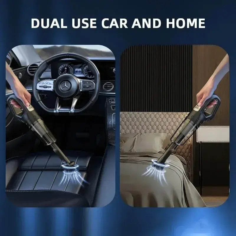 Aspirador de pó portátil para carro, 120w, carregamento usb, sem fio, sucção poderosa para automóvel/casa/escritório/pêlos de animais de estimação