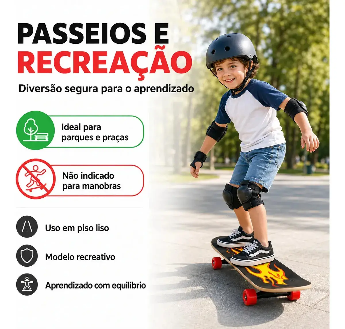Skate Infantil de Madeira Irado Criança Inciante Tamanho Médio 60cm Até 40kg Sortido Kizumba thumbnail 4