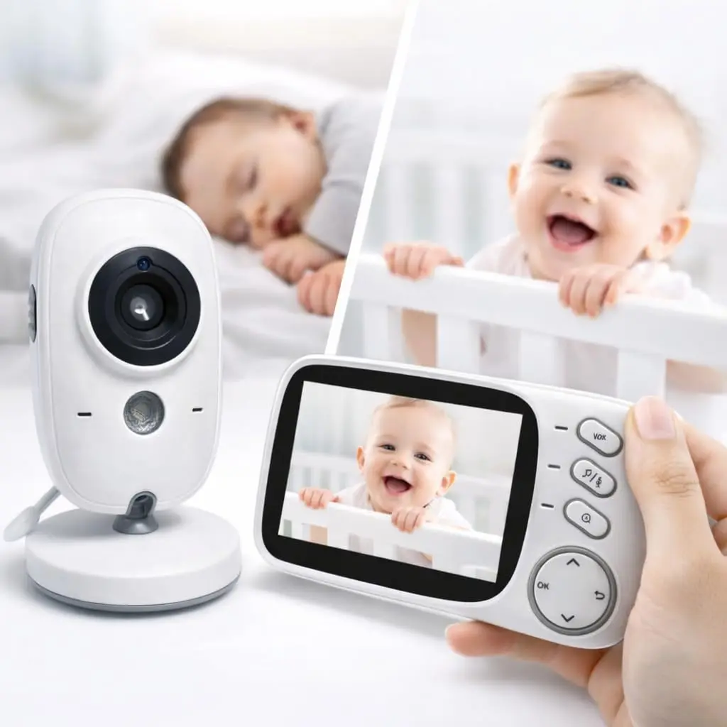 Babá Eletrônica com Monitor LCD, Visão Noturna, Áudio Bidirecional, Sensor de Temperatura, Reprodutor de Música, Alcance de 260m, Ideal para Monitoramento de Bebês e Recém-Nascidos