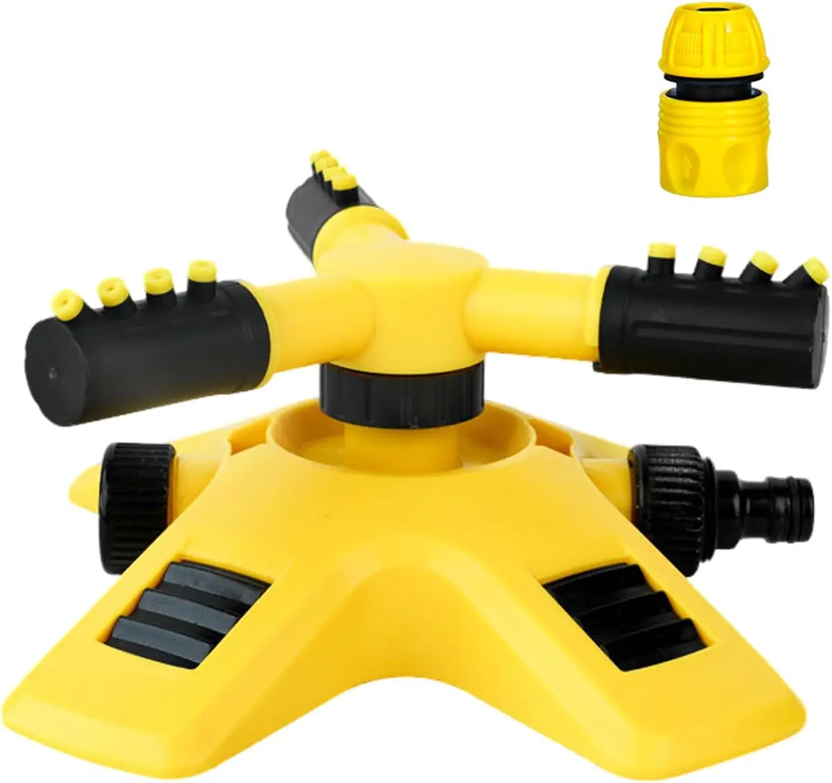 Aspersor de jardim com rotação de 360 graus e 3 braços ajustáveis. Ideal para regar grandes áreas, plantas e para crianças brincarem