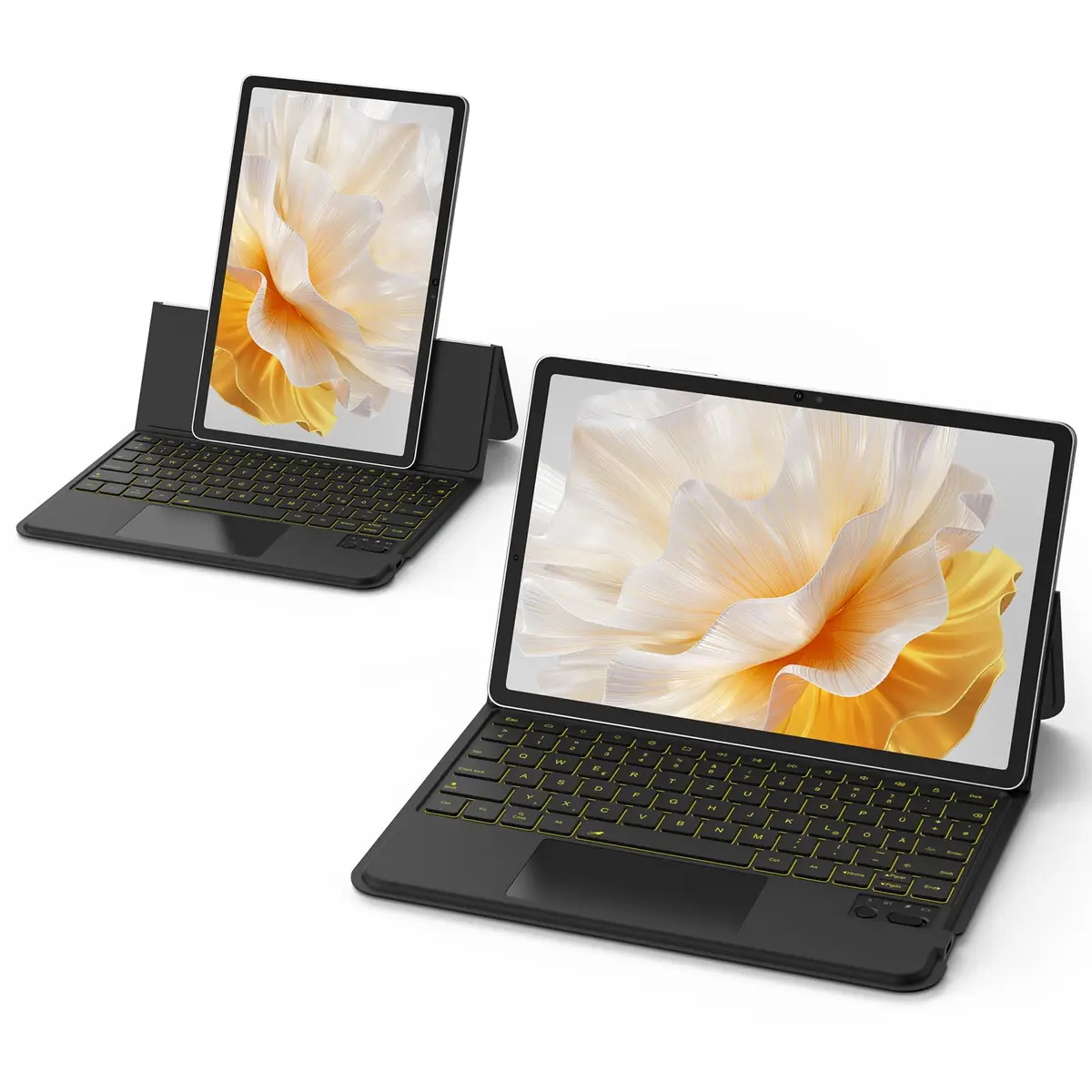 BETTDOW Capa com Teclado e Trackpad para Samsung Galaxy Tab S9 Fe/S9/S8/S7 de 11 polegadas,Ajustável horizontal e verticalmente, Teclado sem fio incluído - 1
