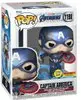 Funko POP! Marvel Avengers Endgame Captain America with Broken Shield & Mjolnir (Glow in The Dark & Metallic), Exclusive - 1