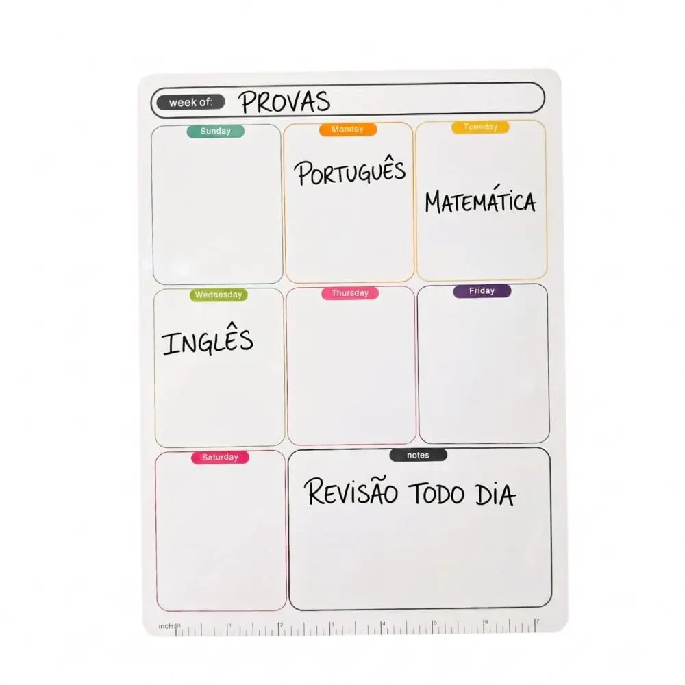 Planner Magnético Geladeira 21x28 Lousa Magnética Planejamento Semanal + Caneta - 1