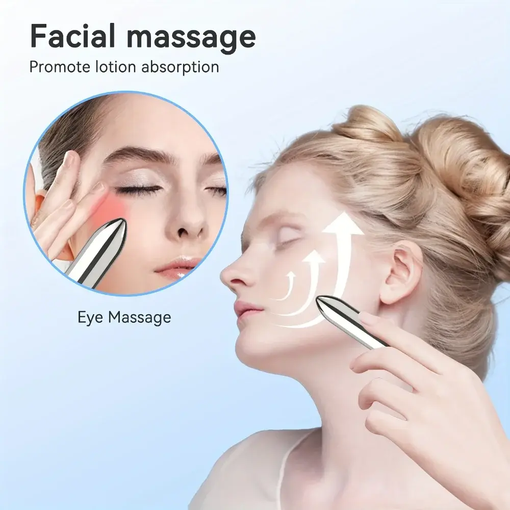 Mini massageador vibratório para tratamento facial e dos olhos, promove a absorção de loção, portátil para casa e viagem, ferramenta de beleza, 1 peça - 1