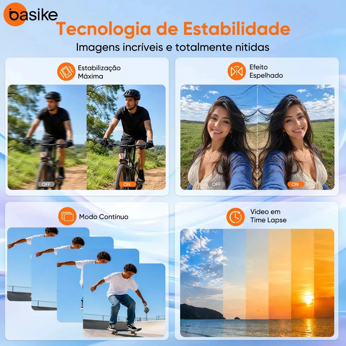 Câmera De Ação Esportiva Portátil Basike 4K 48MP Magnética,Mini Câmera Moto Bateria 230min Com WiFi, Lente Rotativa 180°, 1,47"Tela Touch, Câmera Filmadora Profissional Ba-CAM493 thumbnail 10
