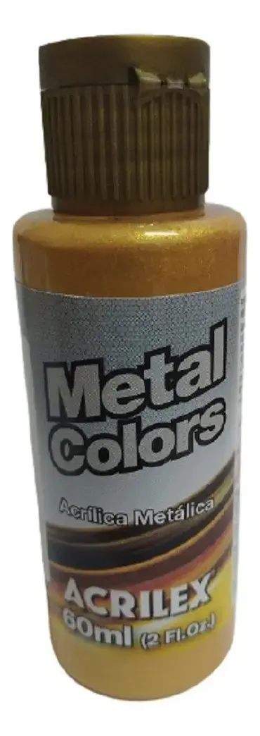 Tinta Acrílica Metálica Acrilex Ouro 60ml Para Artesanato