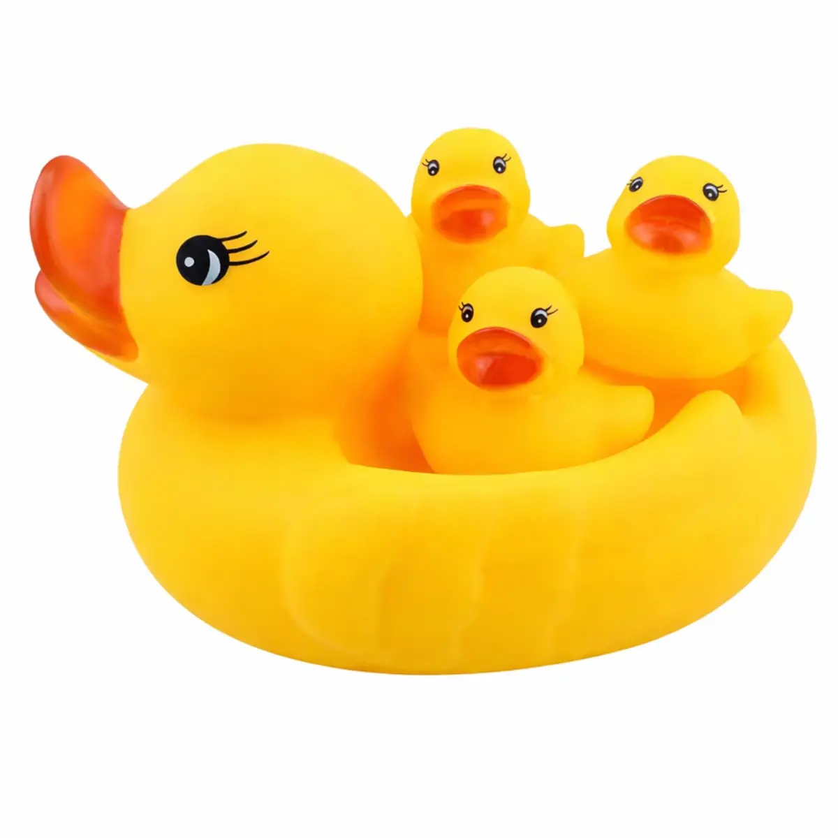 Conjunto Patinhos De Banho Vinil 4 Peças Brinquedo Flutuante Para Bebês | Diversão Garantida na Hora do Banho e na Banheira Use Também como Saboneteira - 1