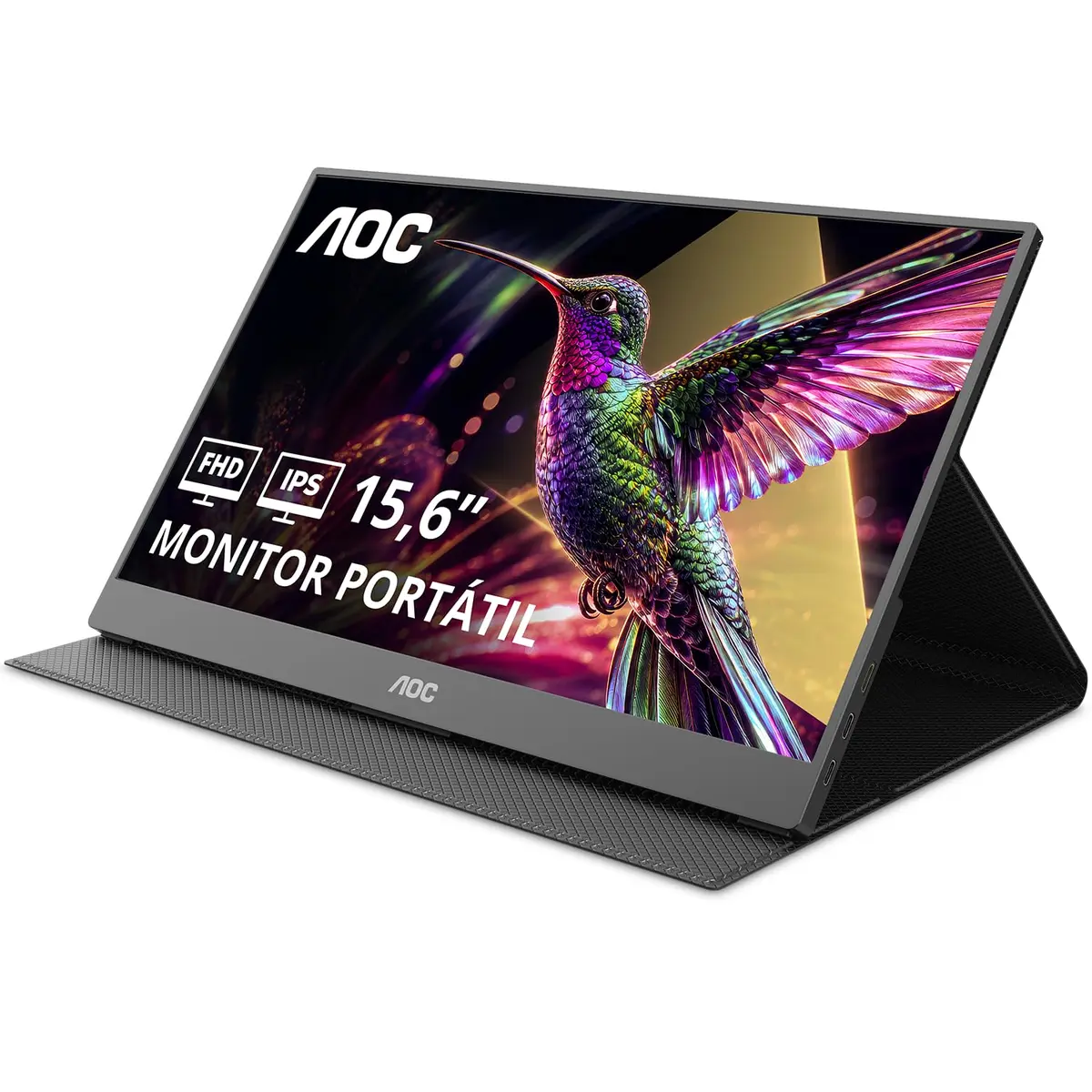 Monitor Portátil AOC 15.6" FHD IPS USB-C Capa Magnética Alto-falantes 16T20E2