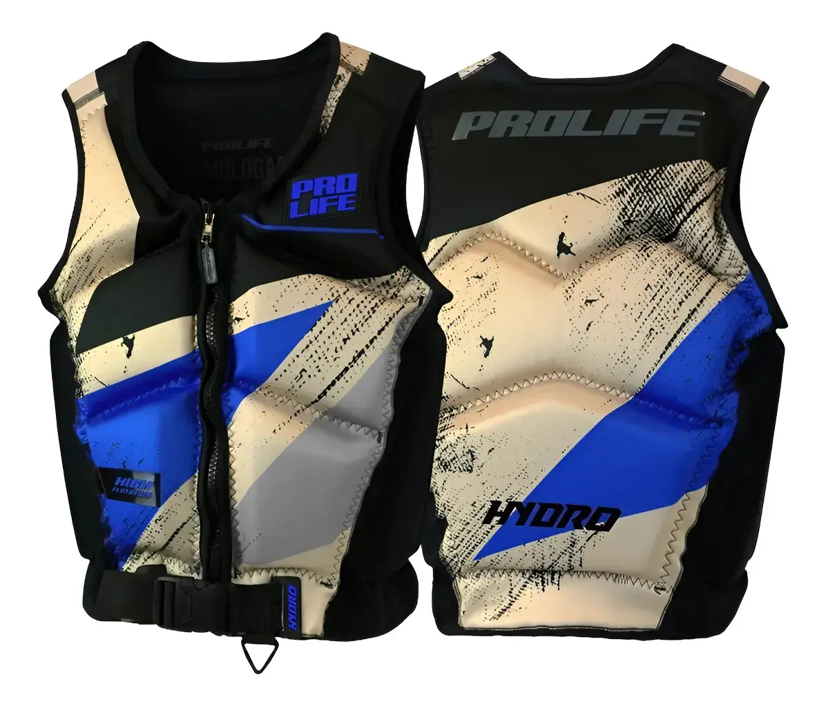 Colete Salva Vidas Jet Ski Neoprene Homologado Prolife Cor Sand Blue Tamanho G2 - De 55 A 110kg