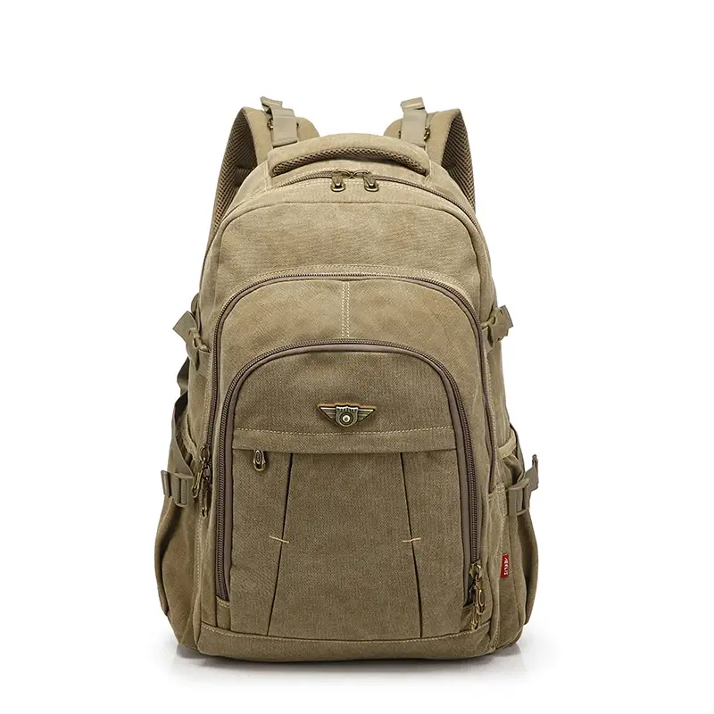 Lona do vintage 17.3/15.6 polegada portátil mochila zíper mochilas viagem ombro mochila caderno mochilas escola faculdade - 1