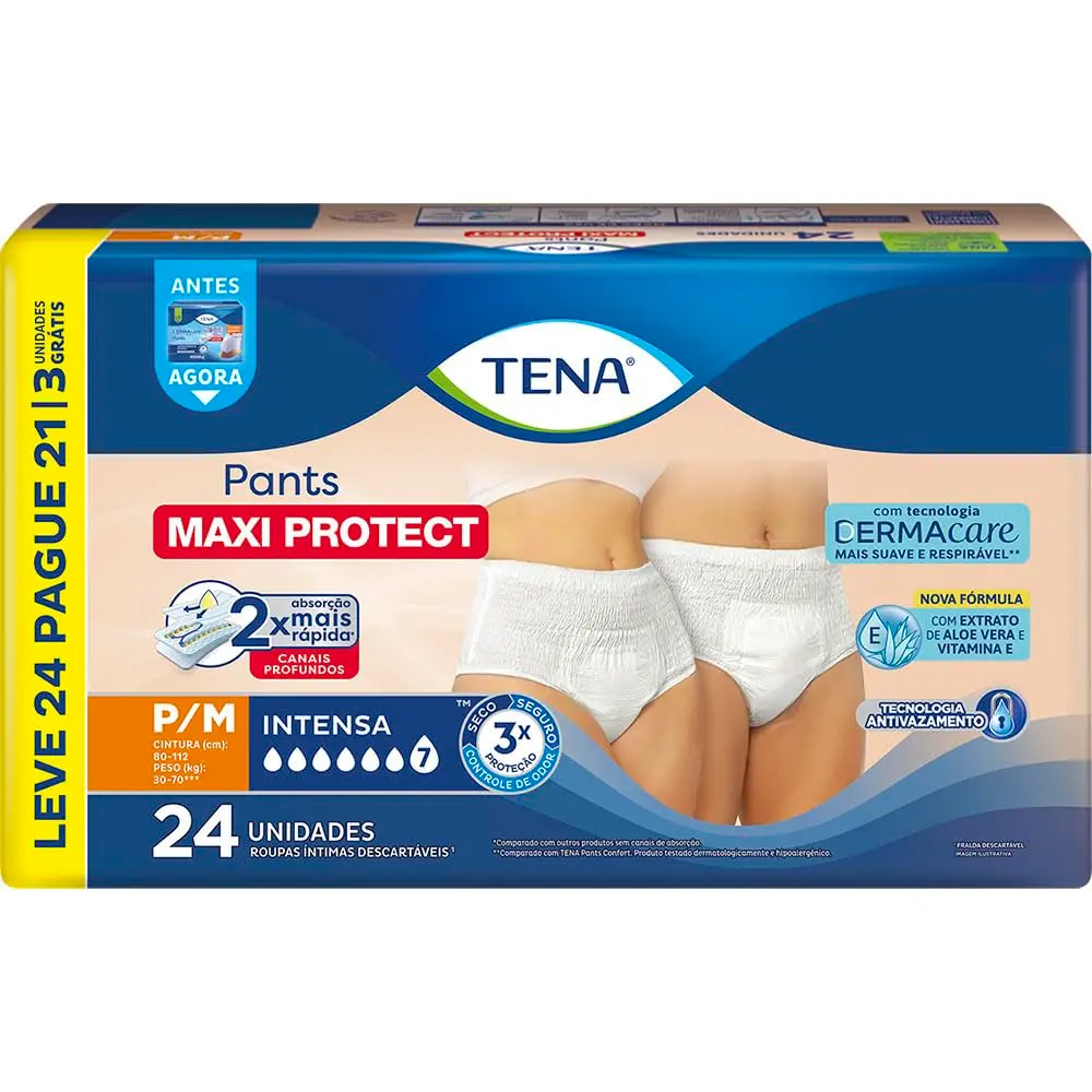 Tena Pants Maxi Protect Roupa Íntima P/M Leve 24 Pague 21 unidades - 1