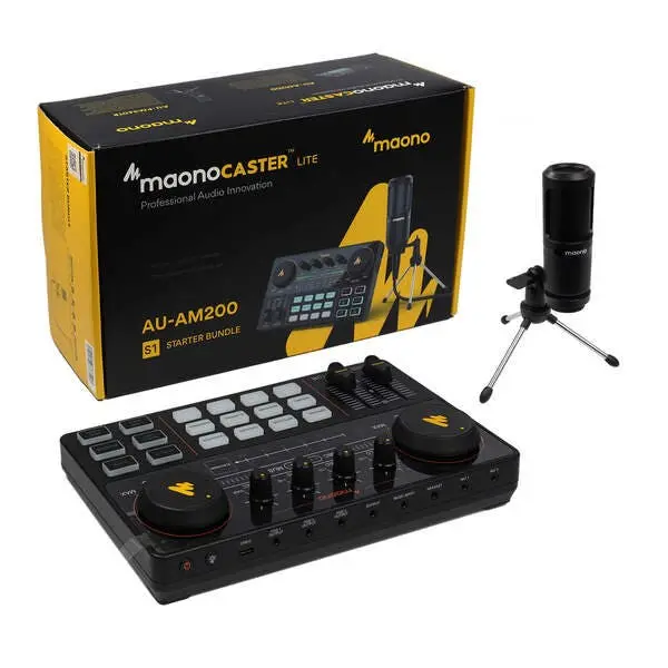 Mixer Maonocaster Au-am200s1 + Microfone Condensador Podcast - 1