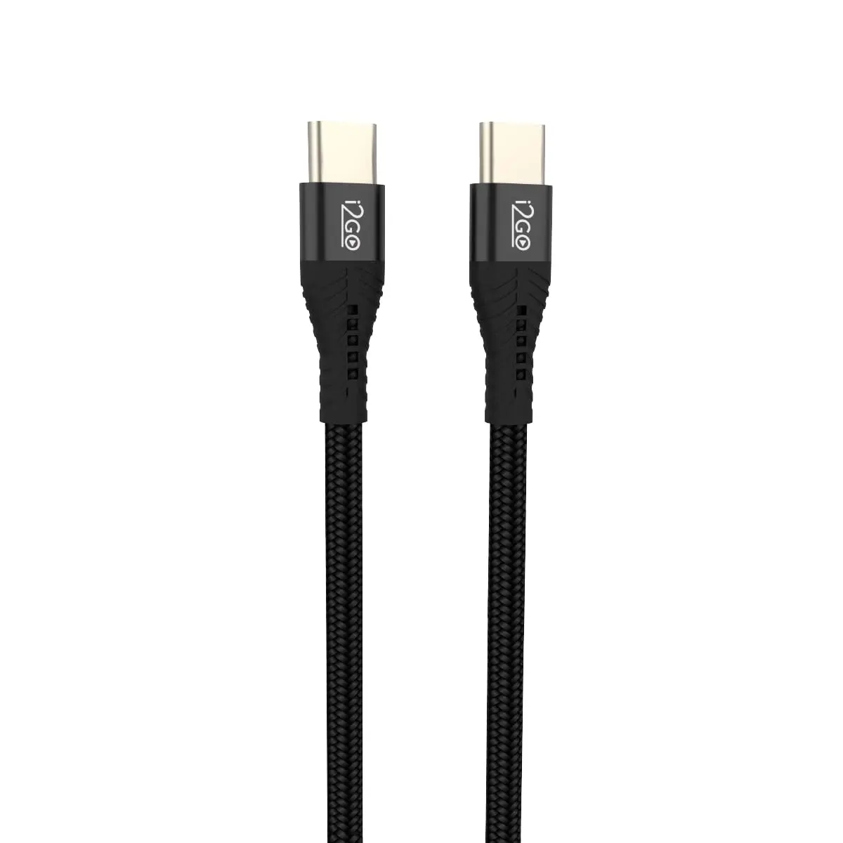 Cabo USB-C + USB-C I2GO Boost Speed 100W 2m 5A Nylon Trançado Preto - I2GO PRO - 1