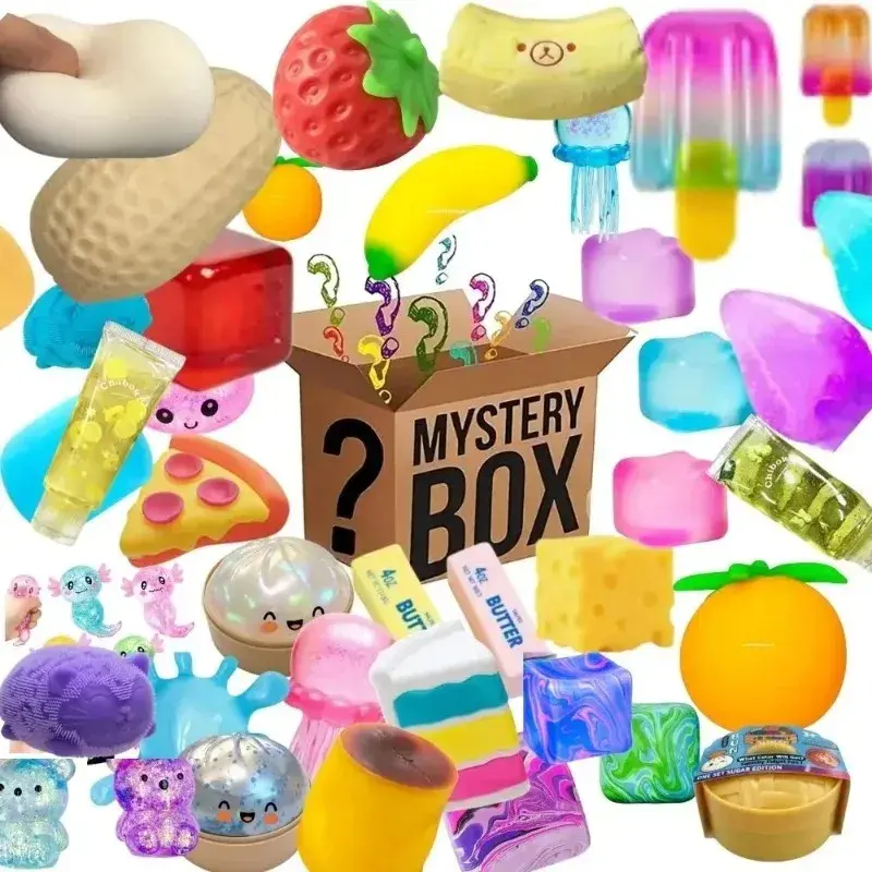 # Caixa Surpresa com Mais de 200 Peças: Brinquedos Divertidos e Antiestresse, Figuras Squishy Sortidas, Caixa Misteriosa e Surpresa para Alívio do Estresse - 1