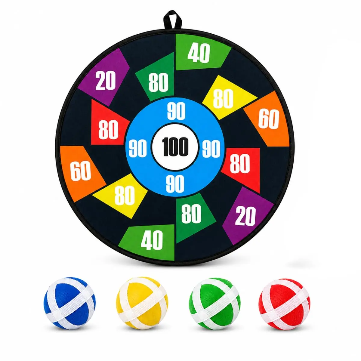 Jogo Tiro ao Alvo Infantil com 4 Bolinhas de Grudar Brinquedo Pega Pega Interativo Ideal Para Crianças e Adultos Estimula Coordenação Motora