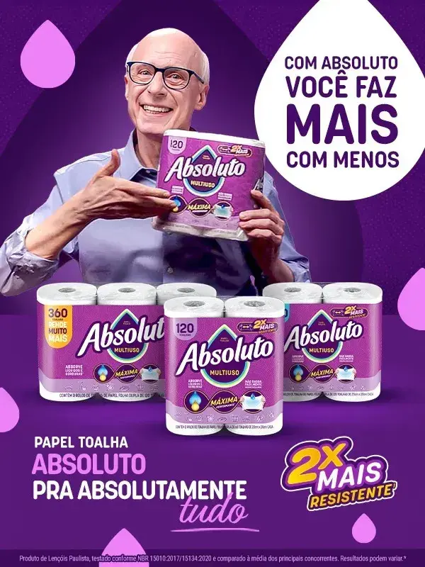 Papel Toalha Absoluto Multiuso 360 Folhas Com 3 Unidades thumbnail 5