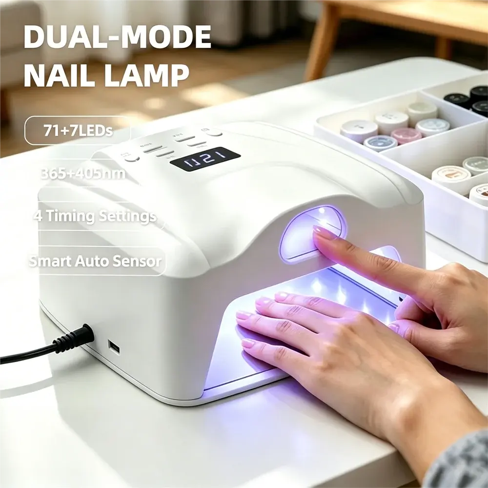 Lâmpada de Unhas 2 em 1 para Dedo Único ou Mão Inteira, Secagem Rápida de Gel, Luz LED com Sensor Automático, Lâmpada Dupla