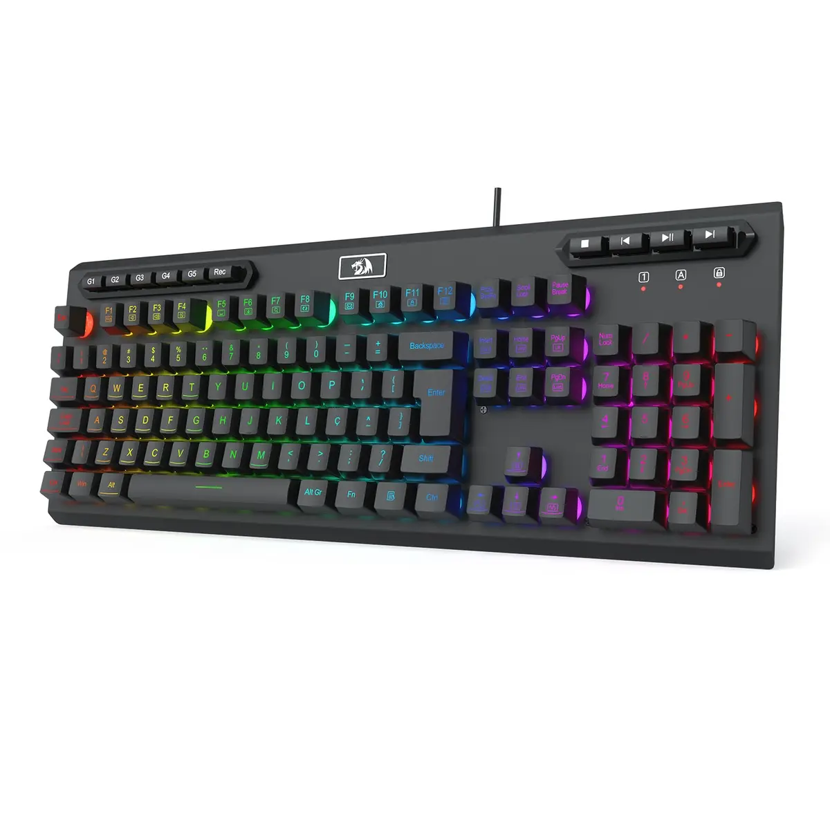 TECLADO MEMBRANA GAMER REDRAGON ADITYA PRETO - 1