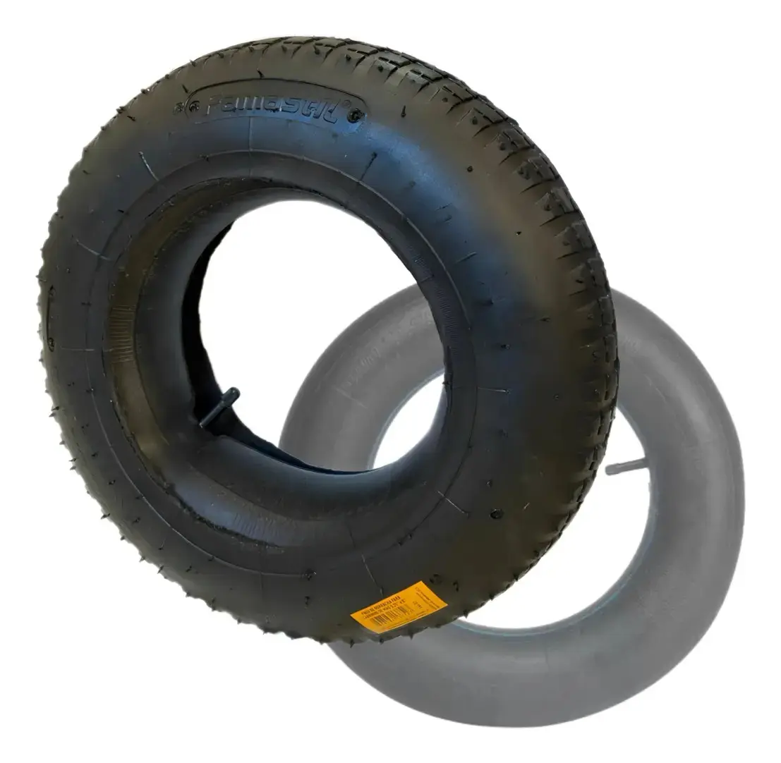Pneu e Câmara de Ar 3.25-8 Carrinho Construção Metalosa