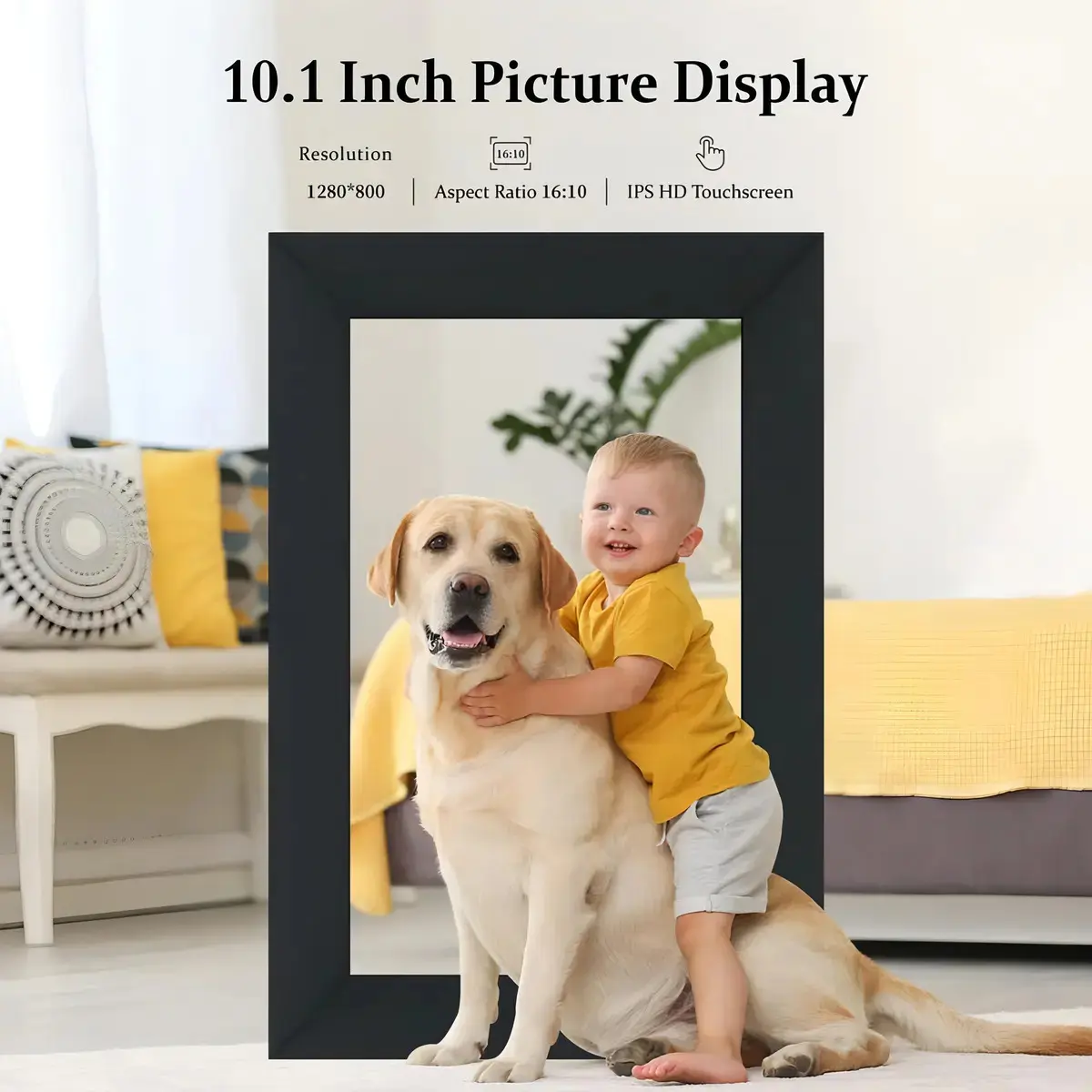 Porta Retratos Fotos Videos Digital Inteligente Wifi Tela Lcd Touch Screen 10,1 Polegadas Ios Android 16gb Memoria Sd Cheerylux Cyl-p1 Preto thumbnail 5