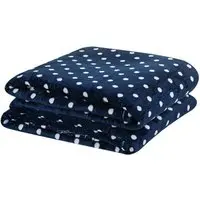 Manta Casal Padrão Petit Poa Flannel Microfibra 1 Peça - Marinho