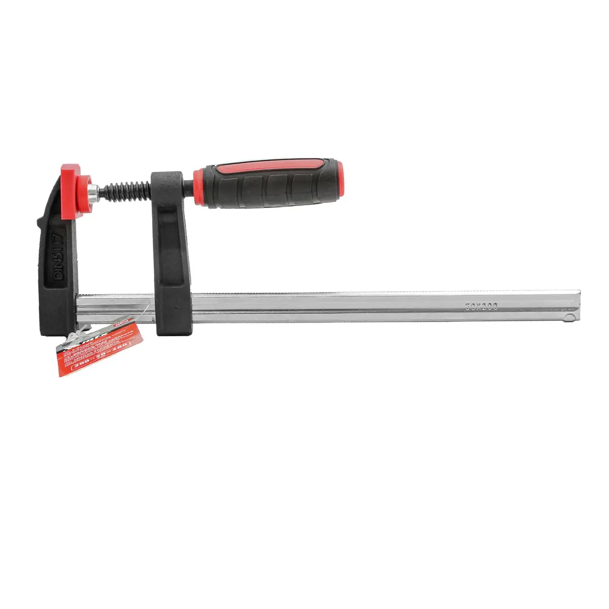 MTX Grampo para Carpinteiro Tipo Sargento 200 × 50 × 260 mm – Aço Carbono, Mordentes Antimarca e Cabo Emborrachado