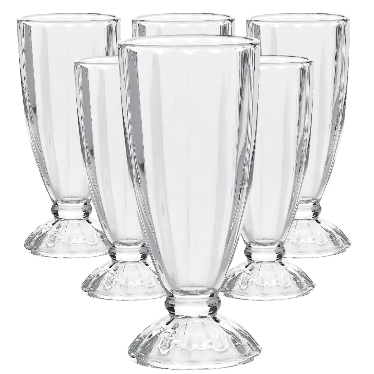 Copo Curaçao de Vidro 360ml com 6 Peças Milkshake HABITARA HOME | Elegância ao servir, acabamento refinado, fácil de combinar, beleza em cada detalhe