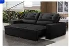 Sofá Retrátil e Reclinável 2 lugares com Molas 1,50m Lais Suede Preto Adonai Estofados - 1