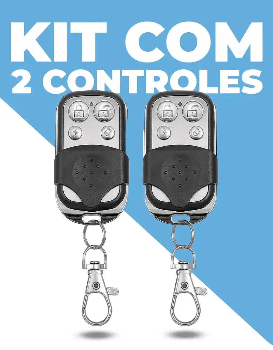 Kit 2 Controle Remoto Universal Com 4 Botões 433mhz Compativel Para Portão Eletronico Automatico Garagem Alarme Porta Residencial thumbnail 2