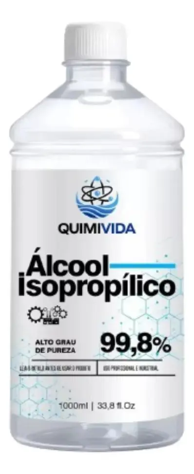 Álcool Isopropílico Quimivida 1000mL Limpeza Telas LCD LED Plasma - 1