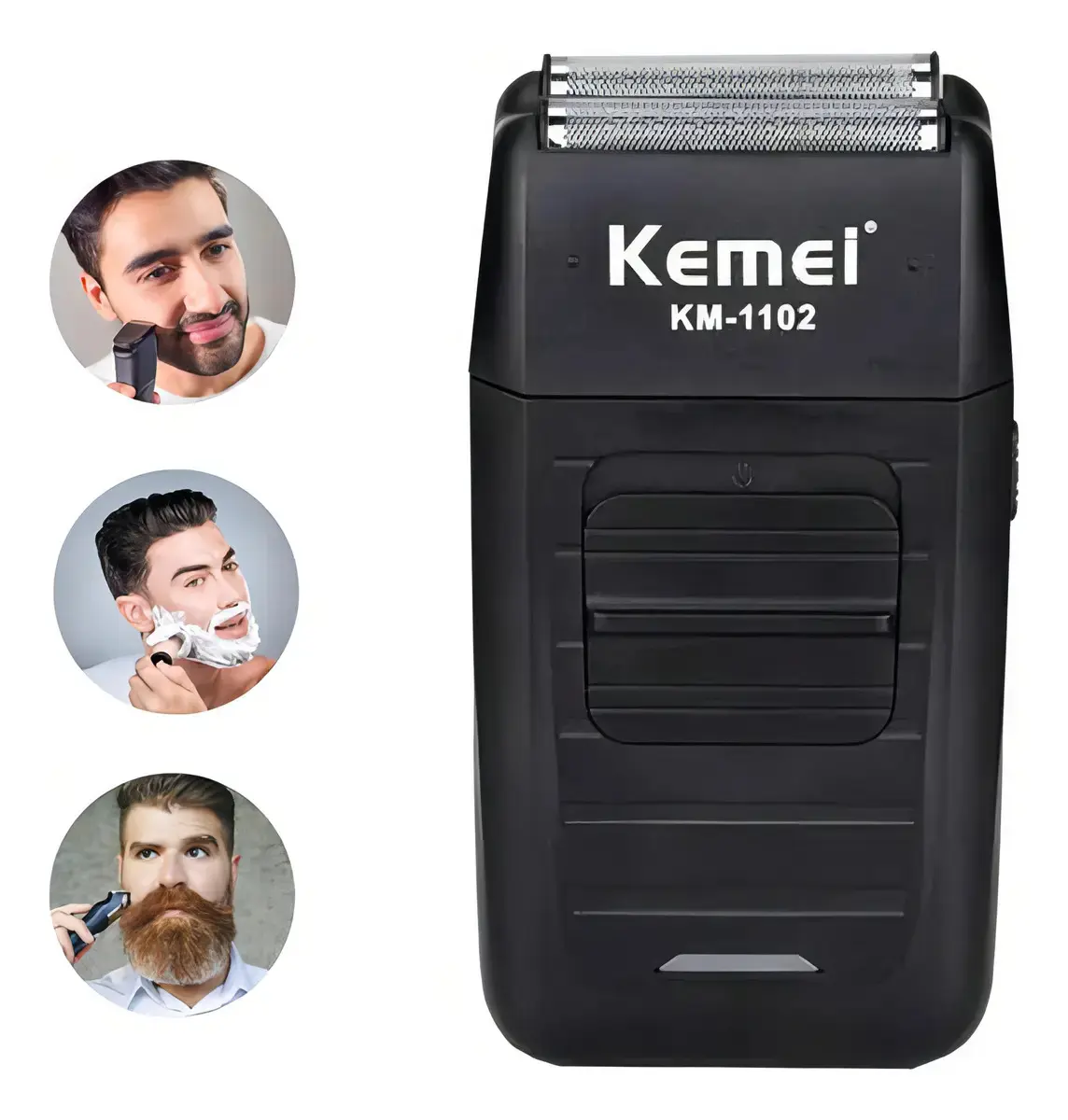 Barbeador Kemei Shaver KM-1102 Sem Fio Cabeças Laváveis thumbnail 3
