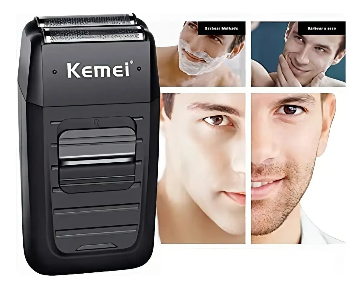 Barbeador Kemei Shaver KM-1102 Sem Fio Cabeças Laváveis thumbnail 6