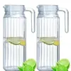 Kit 2 Jarras Vidro Suiça Suco Agua 1 Litro C/tampa - 1