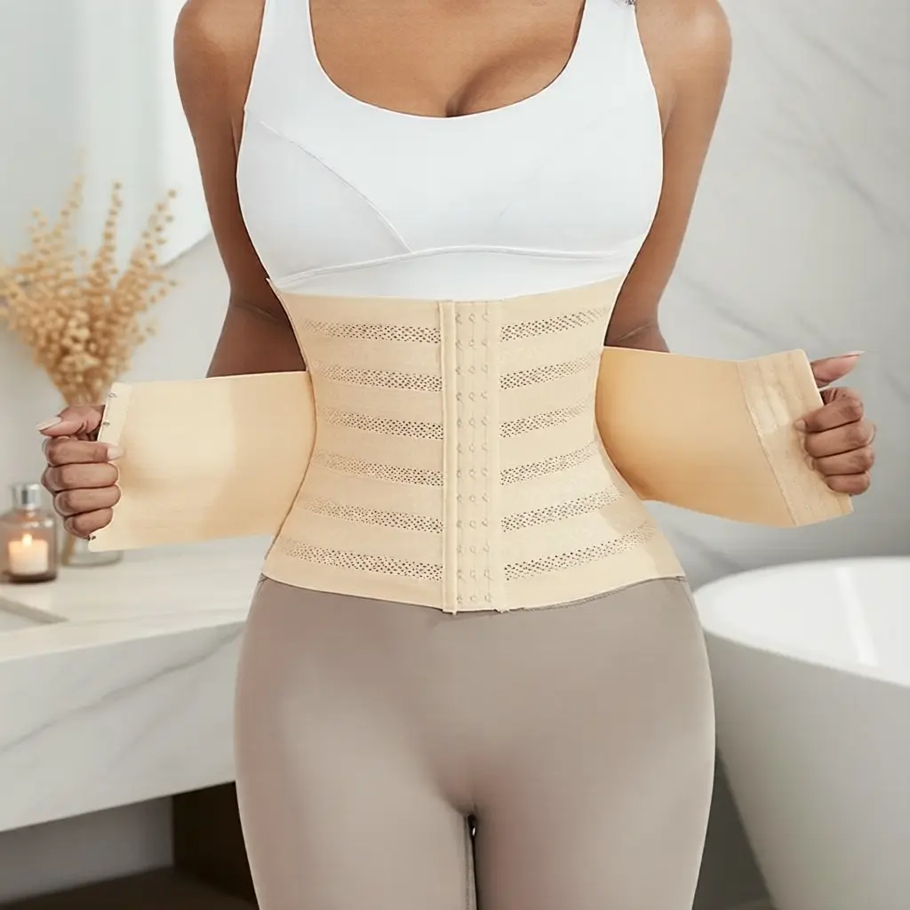 Cinta Modeladora Feminina Respirável – Espartilho para Cintura que Apoia a Redução de Medidas