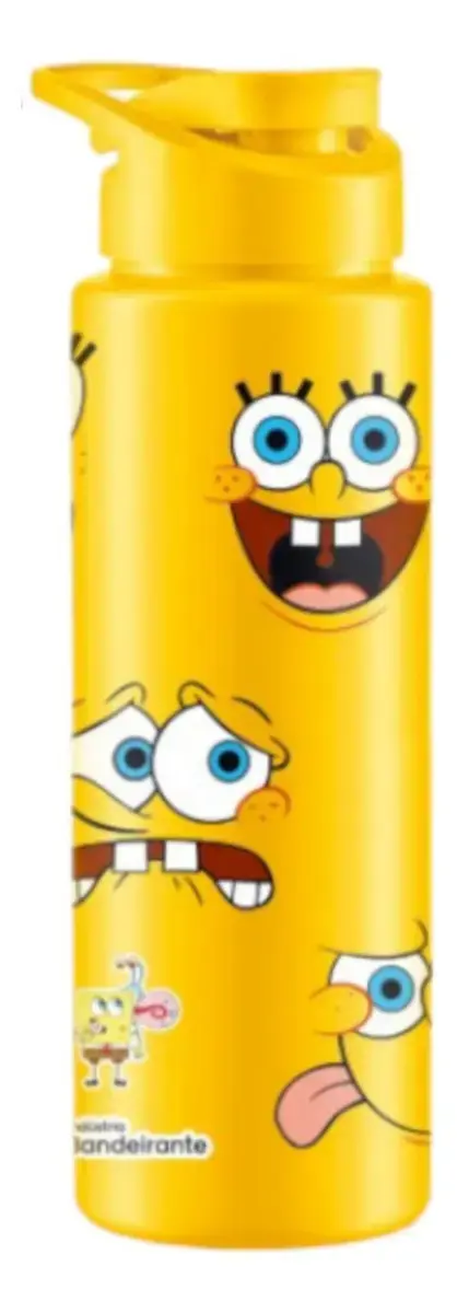 Squeeze Garrafa Sport Bob Esponja 750ml Amarelo Criança - 1