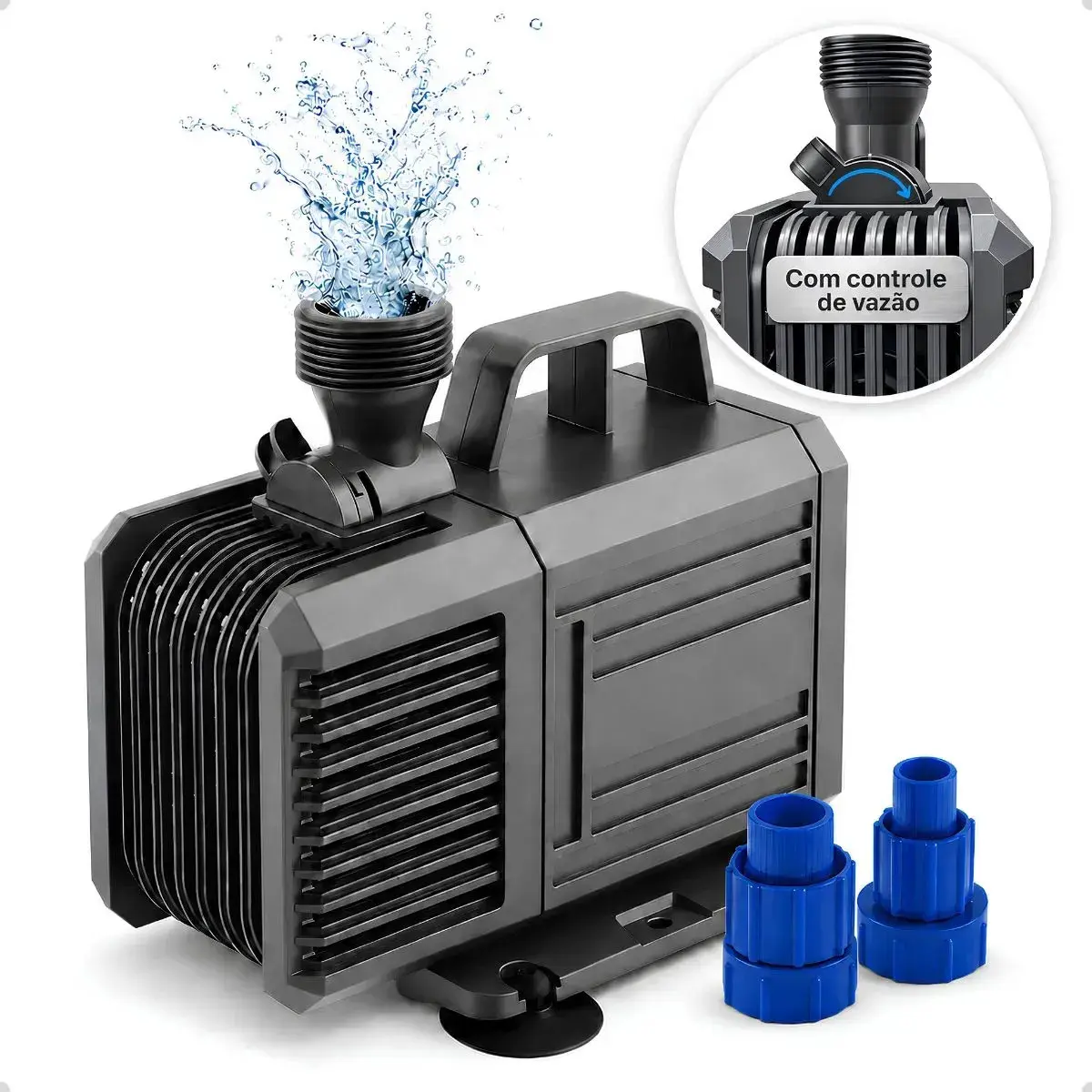 Bomba Submersa 3500/h 3m Lagos Recalque Fontes Aquários Cascata Chafariz Motor Água Doce Salgada Marinho Fonte Hidroponia Aquaponia - 110v