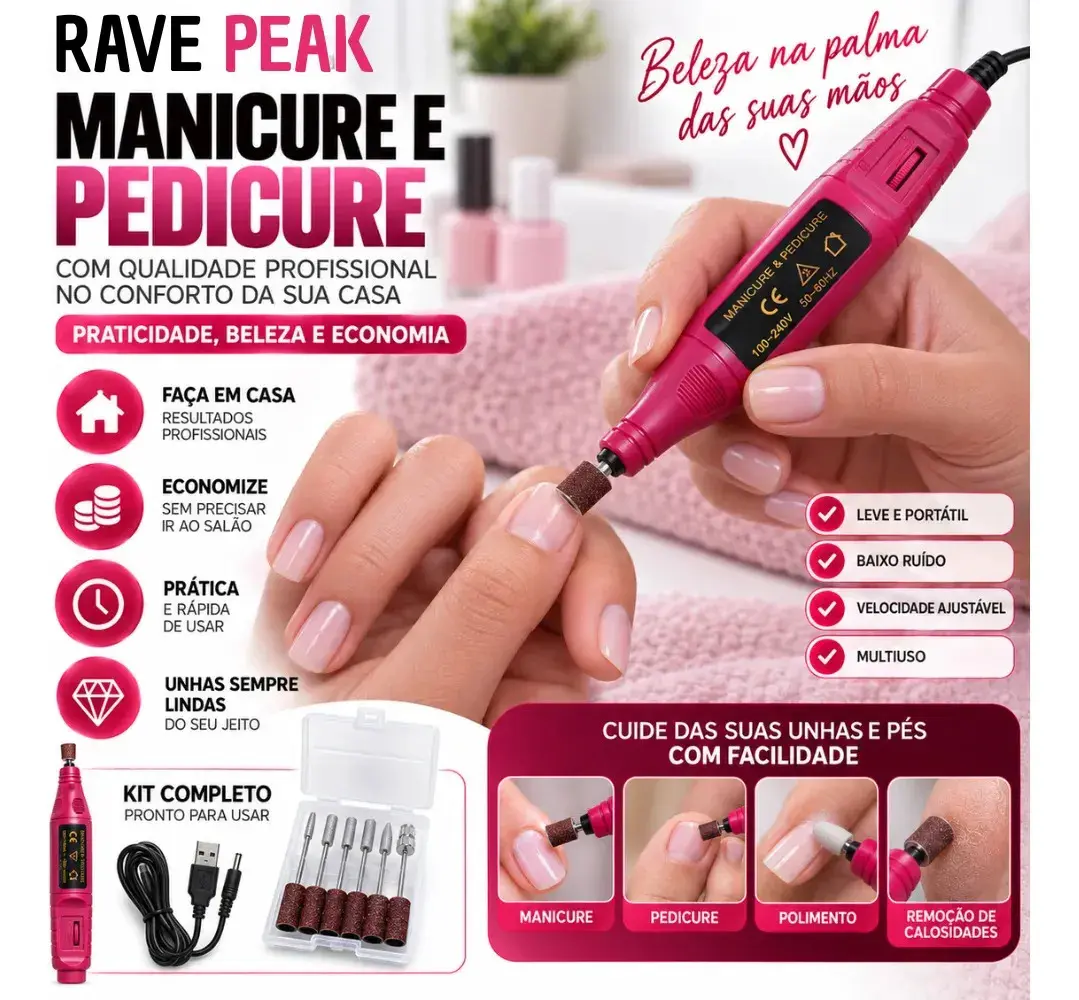 Lixa Elétrica Profissional Para Unhas Rosa Portátil Manicure Pedicure Motor Potente Para Unhas de Gel Acrílica Fibra Alongamento Polimento Broca Nail Drill thumbnail 4