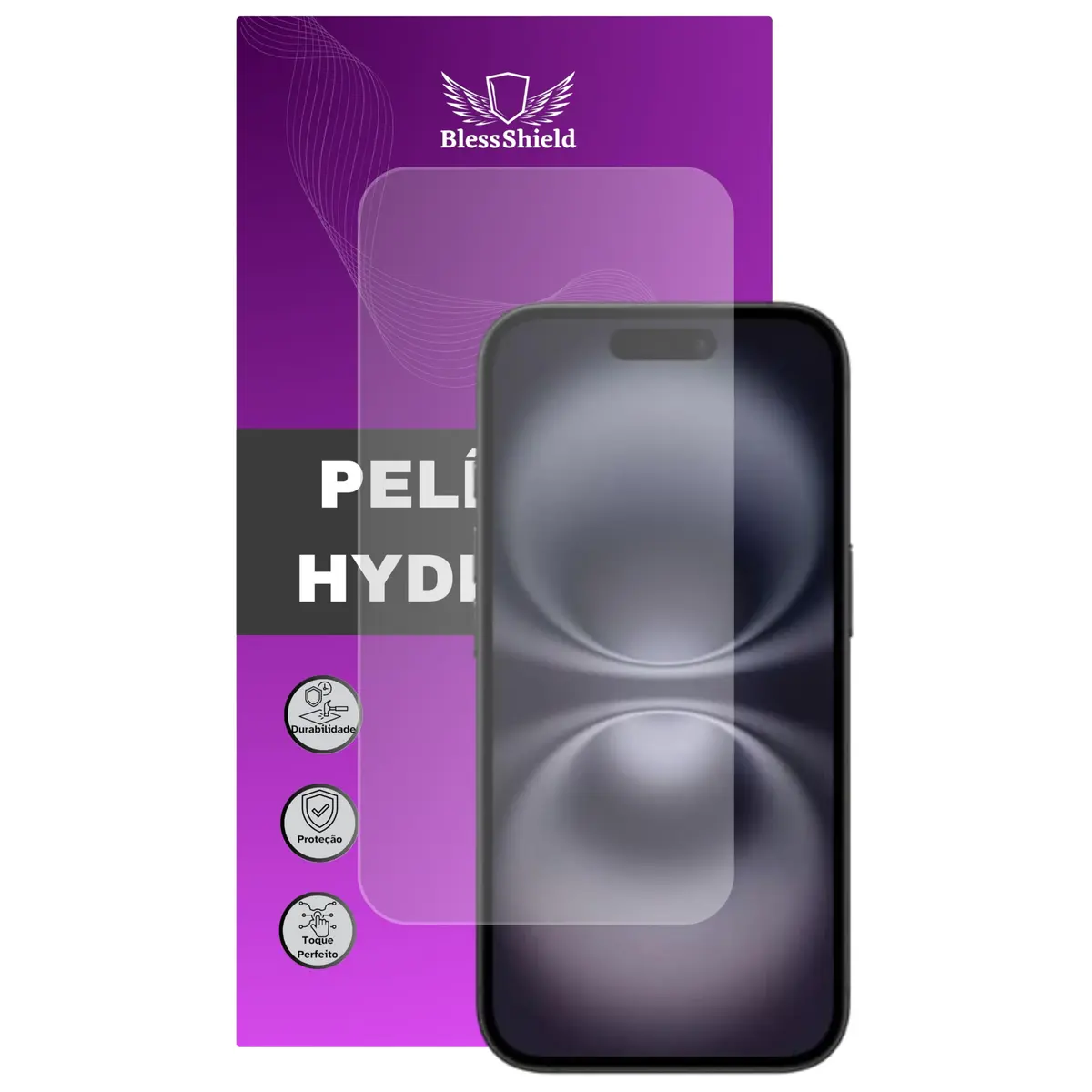 Película de Hydrogel para iPhone 16, BlessShield, HD Premium, Proteção Invisível