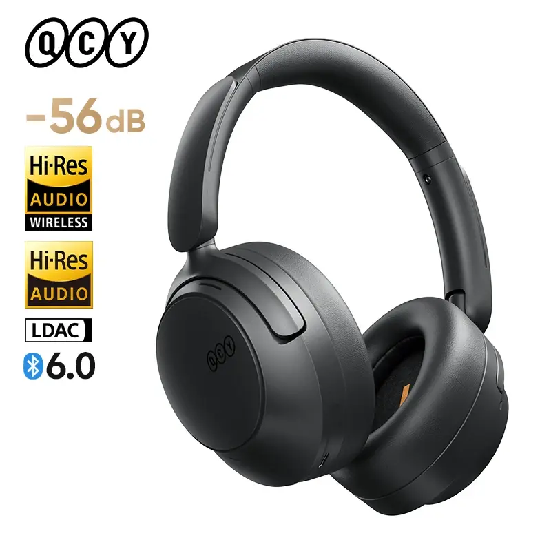 Qcy anc fone de ouvido sem fio h3s 56db com cancelamento de ruído hi-res 3d fone de ouvido de áudio espacial com ldac bluetooth 6.0 sobre fone de ouvido
