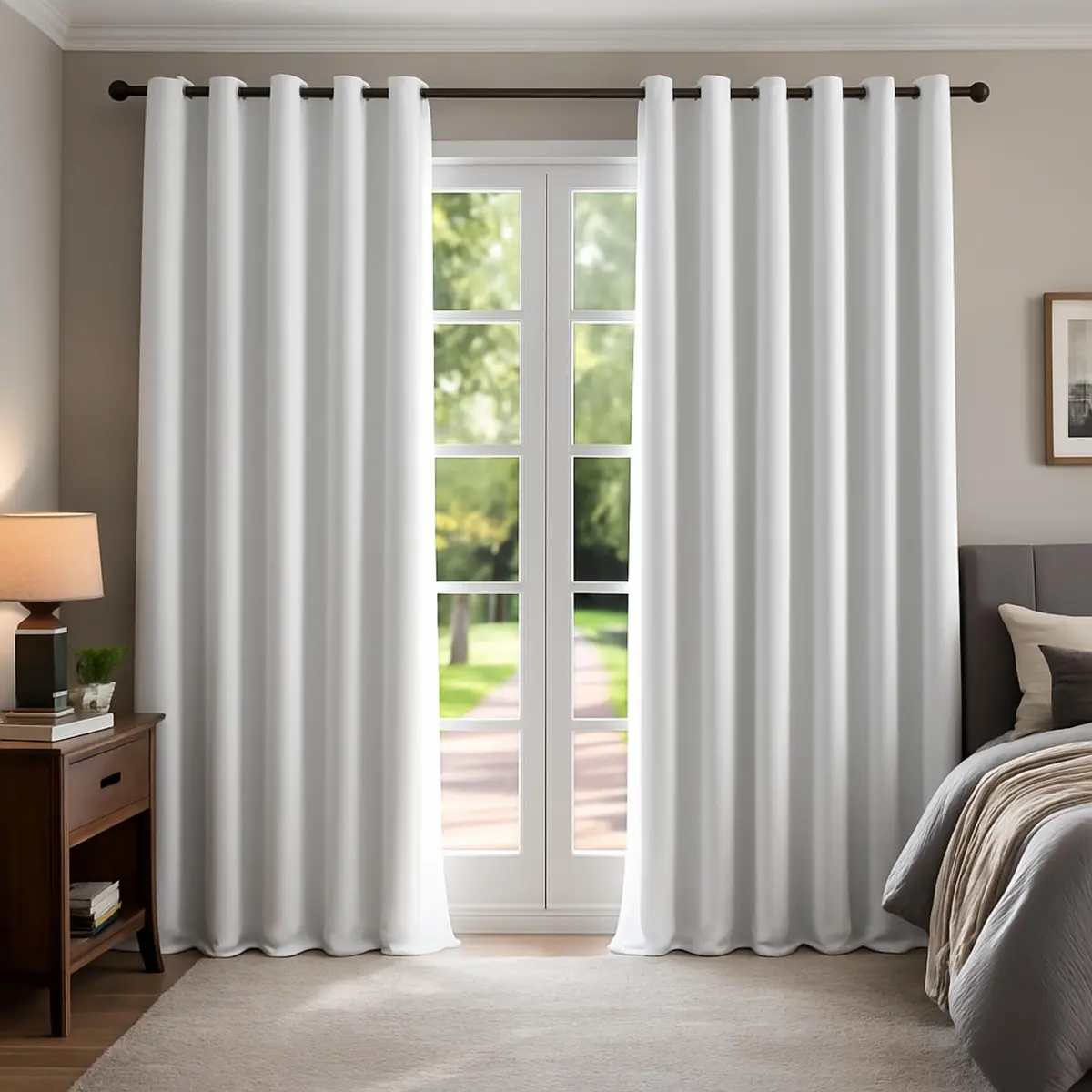 Cortina Blackout 2,80m x 2,50m Corta luz 100% com Ilhós Sala Quarto Casa Blecaute (Branco)