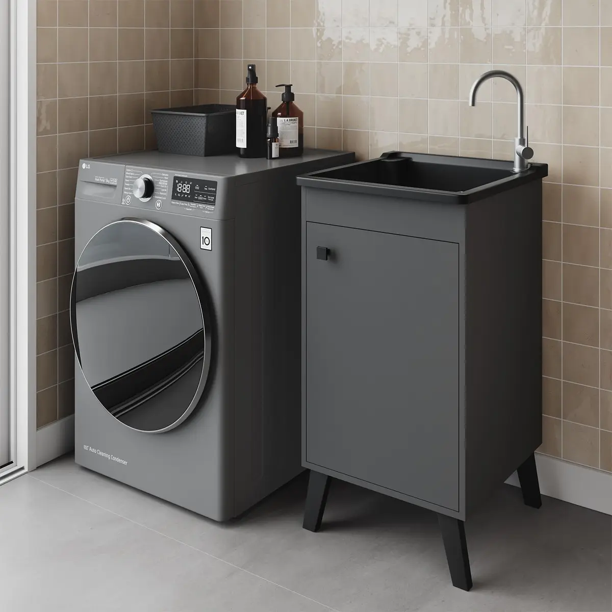 Gabinete Premium Retrô + Tanque 26 L Área De Serviço Lavanderia - 1