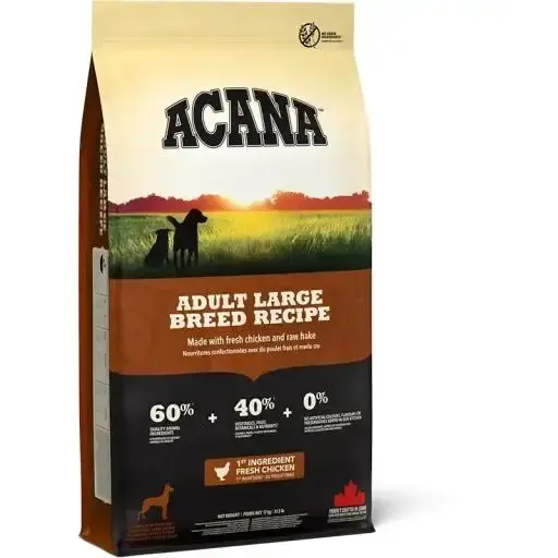 Acana Ração para Cães Adultos de Raças Grandes com Frango (Cães, Comida, Ração) - 17 Kg