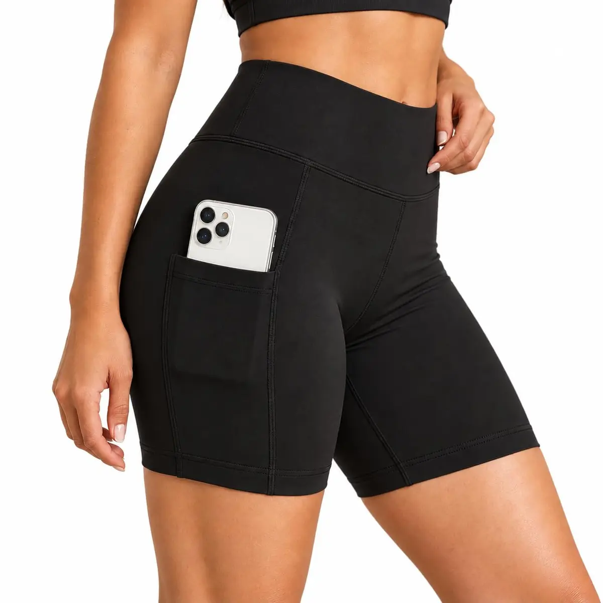 Short Fitness Com Bolso Feminino Corrida Treino Liso Básico