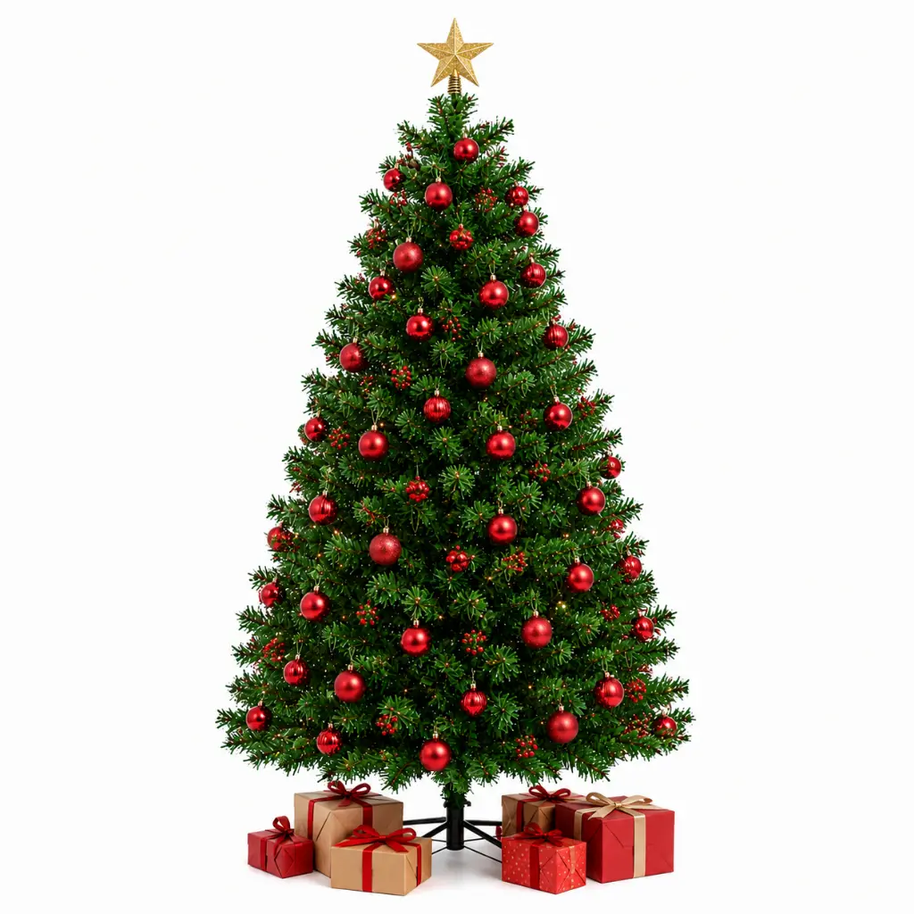 Árvore de Natal 1,50cm 400 Galhos Pinheiro Verde Resistente Desmontável Pé de Ferro e Plástico - 1