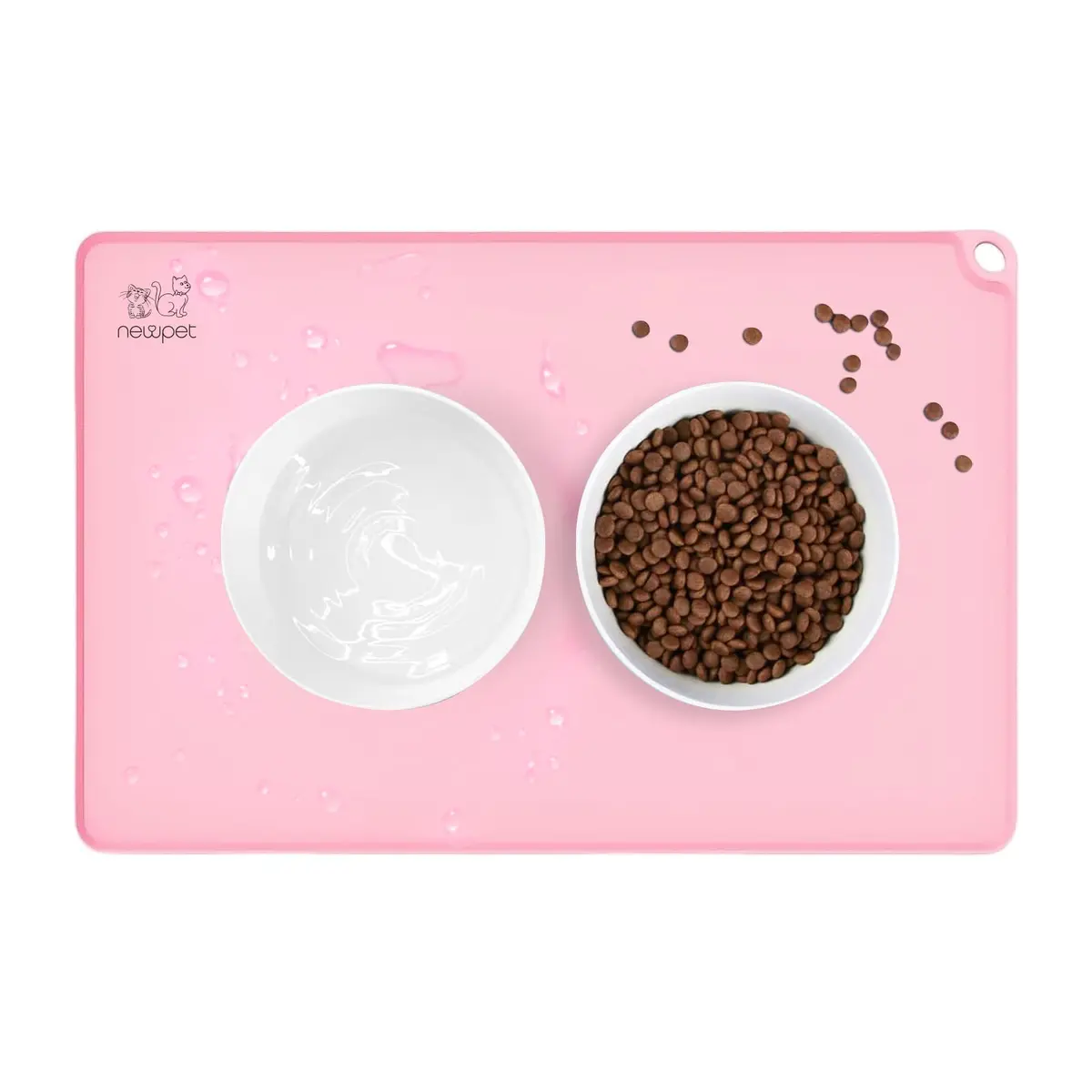 Jogo Americano de Silicone para Pets, Cães Tapete Organização Fácil Limpar, Altos Tapetes Antiderrapantes para Tigela de Cachorro para Comida e água, 50CM*40CM (50CM*40CM, Rosa)