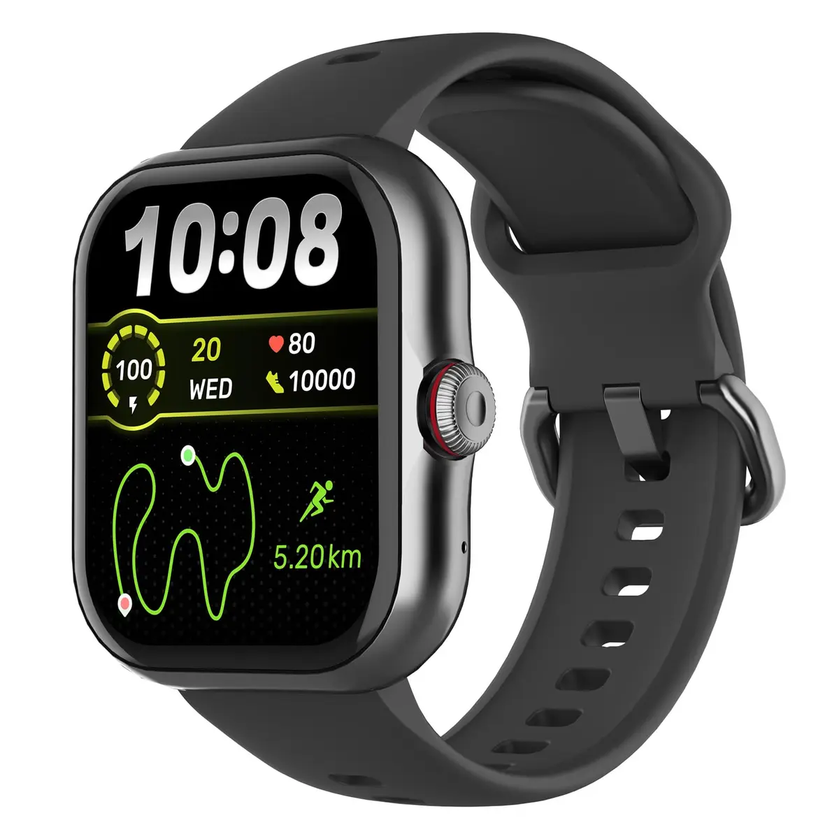 SmartWatch GPS, Relogio Smartwatch Feminino e Masculino, 1,85 polegadas HD, chamada Bluetooth, Esportivos relógio com voz por IA, Compatível com Android iOS, 2 Pulseiras (preto) - 1