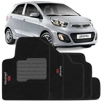 Tapetes de Carpete 05 Peças, Cinza (Grafite) - Kia Picanto ate 2010